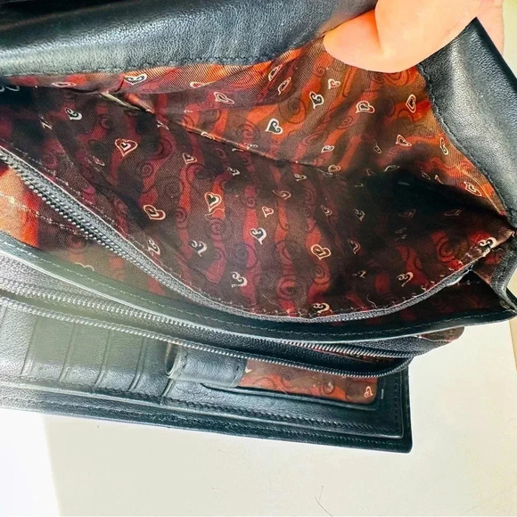 Vintage Brighton Croc Embossed Tri-Fold Leather Organizer/Wallet - Picture 8 of 14